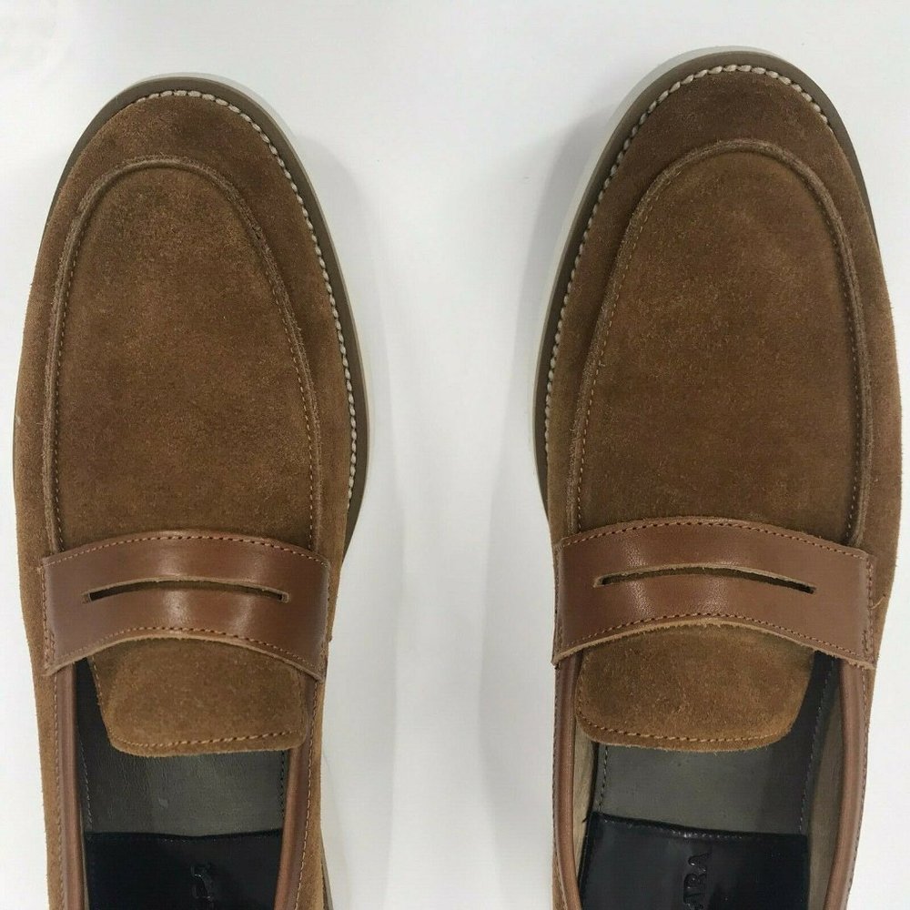 ZANZARA Cognac Gino Suede Loafers - Size 10M - Picture 5 of 11
